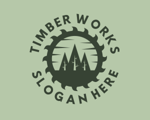 Logger - Green Forest Circular Saw logo design