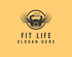 Kettlebell Wing  Fitness logo design