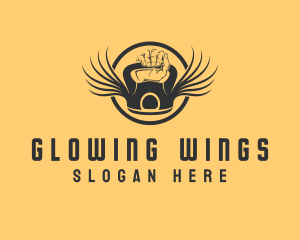 Kettlebell Wing  Fitness logo design