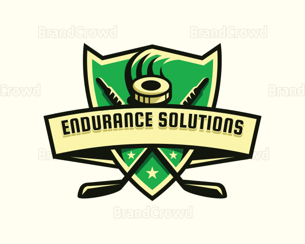 Ice Hockey Puck Emblem Logo