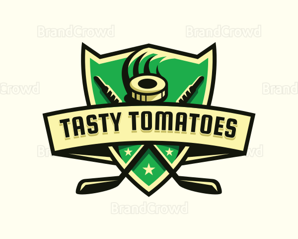 Ice Hockey Puck Emblem Logo