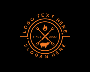 Bbq - Pork Fire Grill Restaurant logo design
