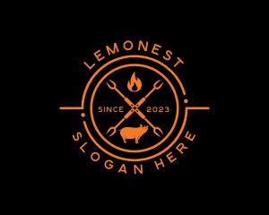 Pork - Pork Fire Grill Restaurant logo design