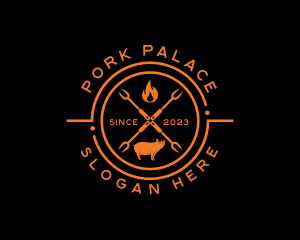 Pork Fire Grill Restaurant logo design