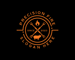 Pork Fire Grill Restaurant logo design