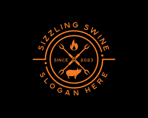 Pork - Pork Fire Grill Restaurant logo design