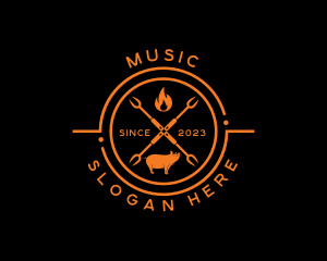 Frozen Goods - Pork Fire Grill Restaurant logo design