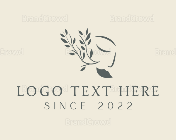 Leaf Branch Woman Beauty Logo