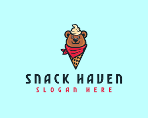 Sundae Bear Cone logo design