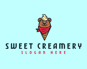 Sundae Bear Cone logo design