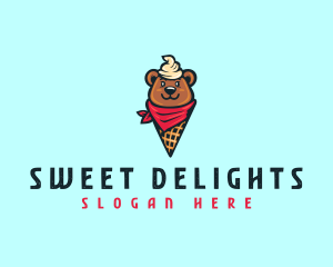 Sundae Bear Cone logo design