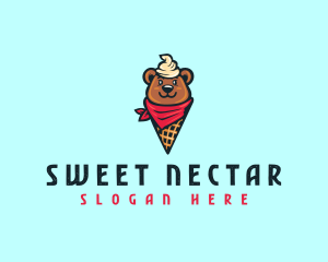 Sundae Bear Cone logo design