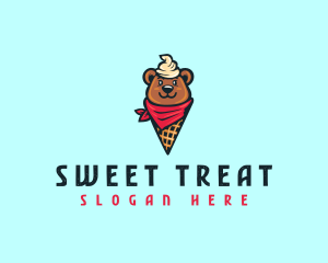 Sundae Bear Cone logo design