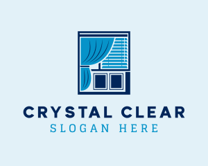 Window Cleaning - Window Blinds Curtains logo design