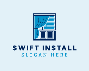 Installation - Window Blinds Curtains logo design