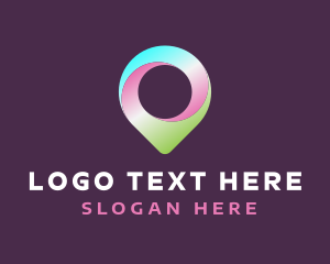 Geo - Gradient Location Pin logo design