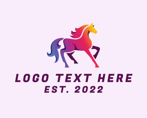 Gradient Horse Riding logo design