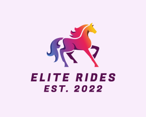 Gradient Horse Riding logo design