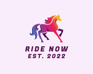 Gradient Horse Riding logo design