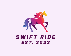 Gradient Horse Riding logo design