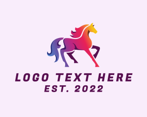 Ranch - Gradient Horse Riding logo design