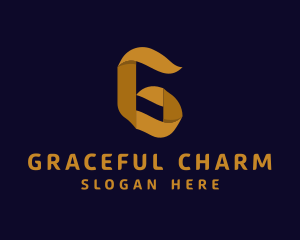 Gold Gothic Letter G logo design