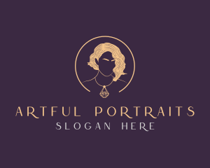 Portrait - Woman Diamond Jewelry logo design