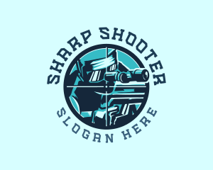 Rifle - Crosshair Sniper Soldier logo design
