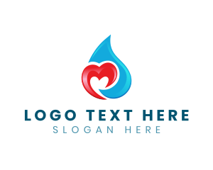 Help - Heart Water Droplet logo design