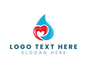 Life - Heart Water Droplet logo design