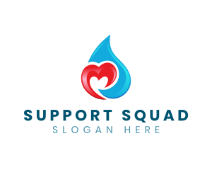 Help - Heart Water Droplet logo design