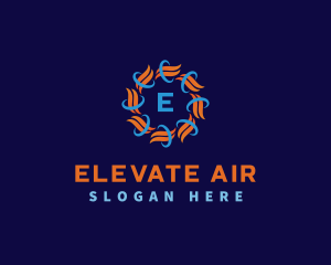 Heating Cooling HVAC Air logo design