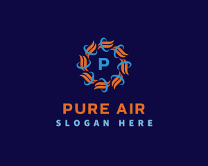 Heating Cooling HVAC Air logo design