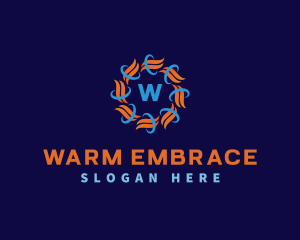 Heating Cooling HVAC Air logo design