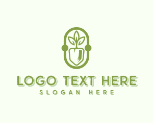 Grass Cutting - Plant Shovel Gardening logo design