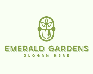 Plant Shovel Gardening logo design