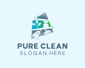 Housekeeping Cleaning Tools logo design