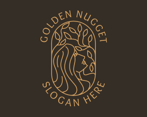 Golden Wellness Lady logo design