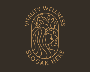 Golden Wellness Lady logo design