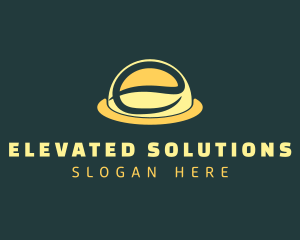 Yellow Letter E Cloche logo design