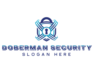 Digital Padlock Security logo design