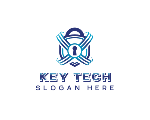 Digital Padlock Security logo design