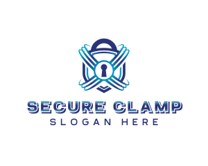 Digital Padlock Security logo design