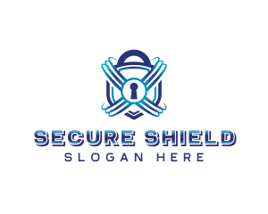 Digital Padlock Security logo design