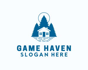 Woods - Blue Forest Cabin logo design