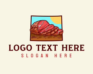 Map - Wyoming Steak Cuisine logo design