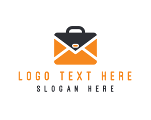 Text Message - Envelope Mail Briefcase logo design