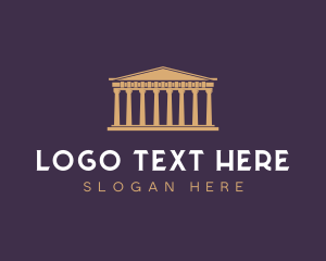 Classical Building - Greek Columns Structure logo design