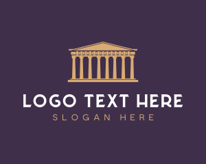 Greek Columns Structure Logo