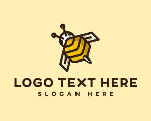 Antennae - Flying Bee Insect logo design
